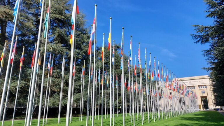 Flags in the Court of Flag at the UN Geneva Office